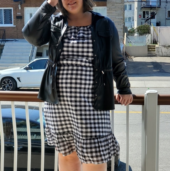 Y2K Gingham Black & White Dress - Picture 1 of 6